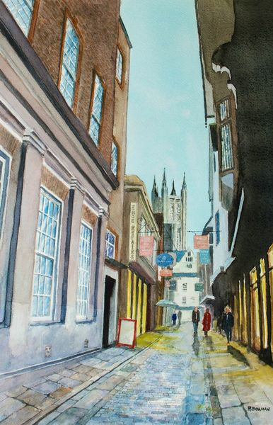 Canterbury - Aquarel schilderij van Wereldkaarten.shop