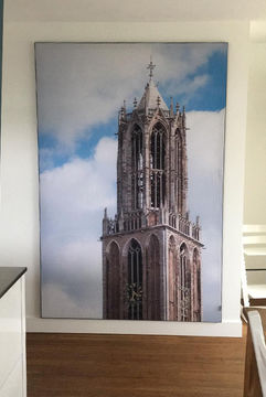 Foto van de Dom Utrecht op het materiaal print op akoestisch doek