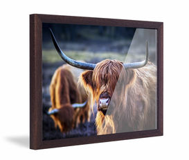 Framed photo print Art Heroes with brown frame