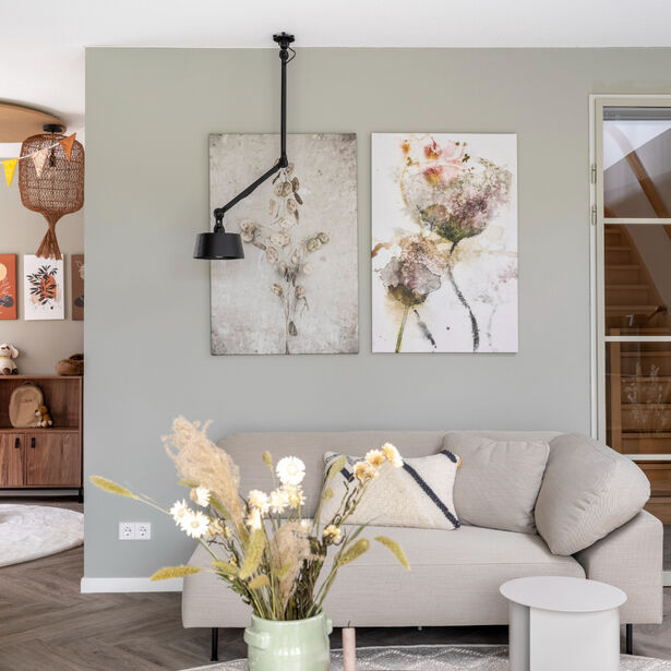 licht botanische wanddecoratie op canvas