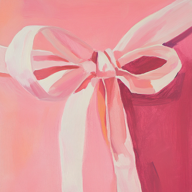 Kunstwerk van roze strik