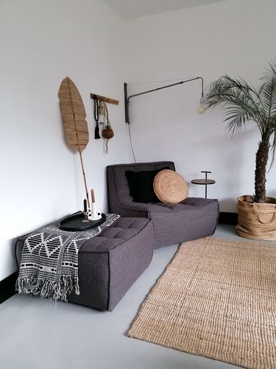 boho interieur met natuurlijke materialen