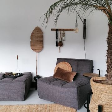 boho wanddecoratie bij zithoek