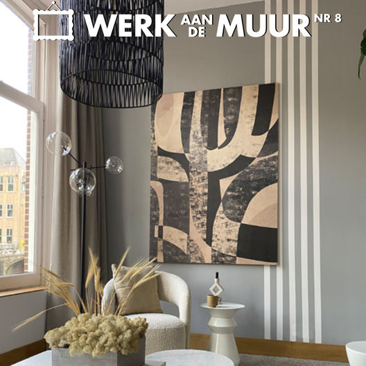 Werk aan de Muur schilderij abstract in interieur