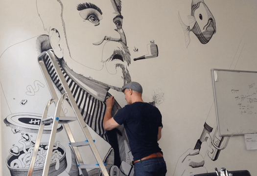 proces van muurschilderij gilmar Pattipeilohy