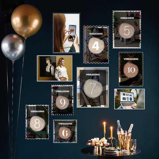 korting acties en win actie kalender werk aan de muur