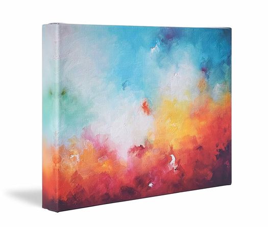 Colourful painting on material canvas