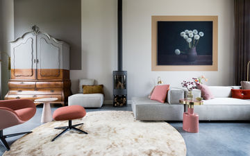 Modern stil life living room on acoustic frame