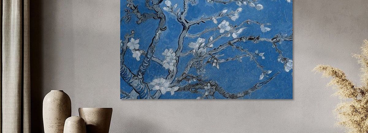 Art Heroes amandelbloesem Van Gogh in blauw