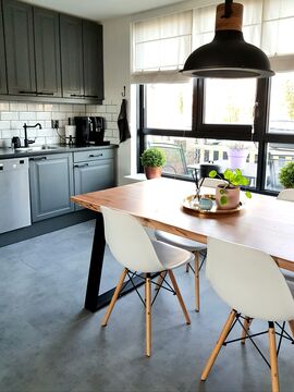 Industrieel fris woon interieur