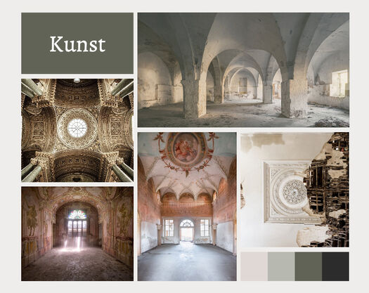 Moodboard Raw Design trend met kunst