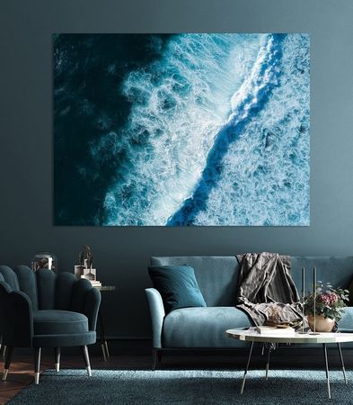Werk aan de Muur 272563 Ocean waves Martijn Kort 1200x1200 Livingroom Blauwgroene wand instagram Feed