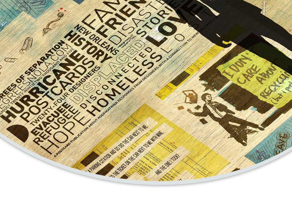 Ronde print: Detailfoto van een ronde print op geschuimd PVC